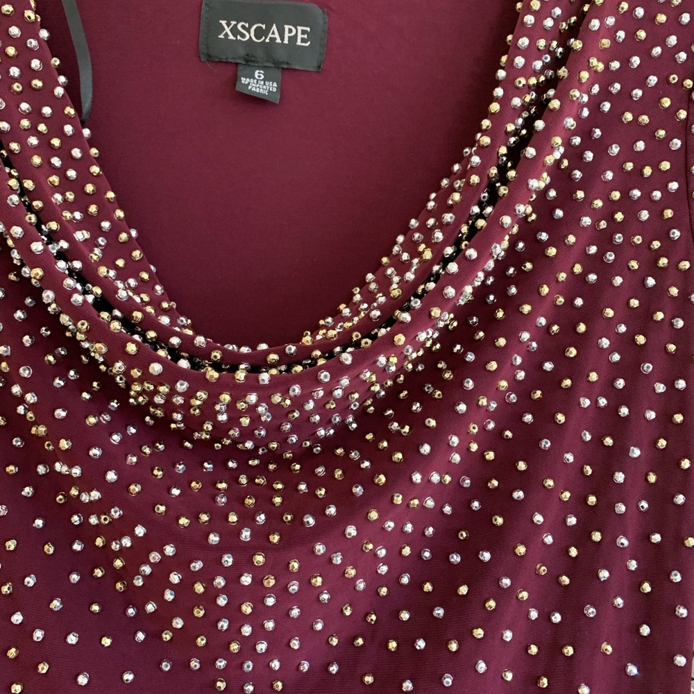 XSCAPE dress, burgundy color, New dress. - Picture 3 of 4